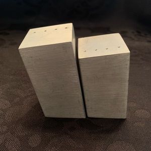 J Route Pewter Salt and Pepper Shakers